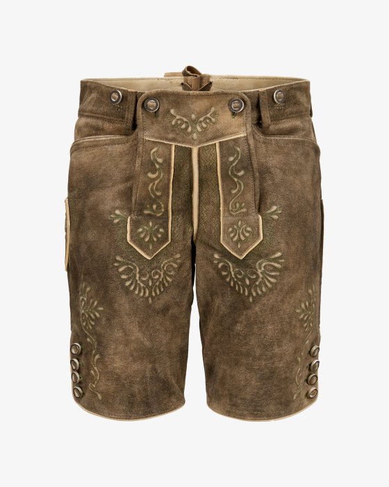 Wiesnlederhose kurz aus Ziegenleder
