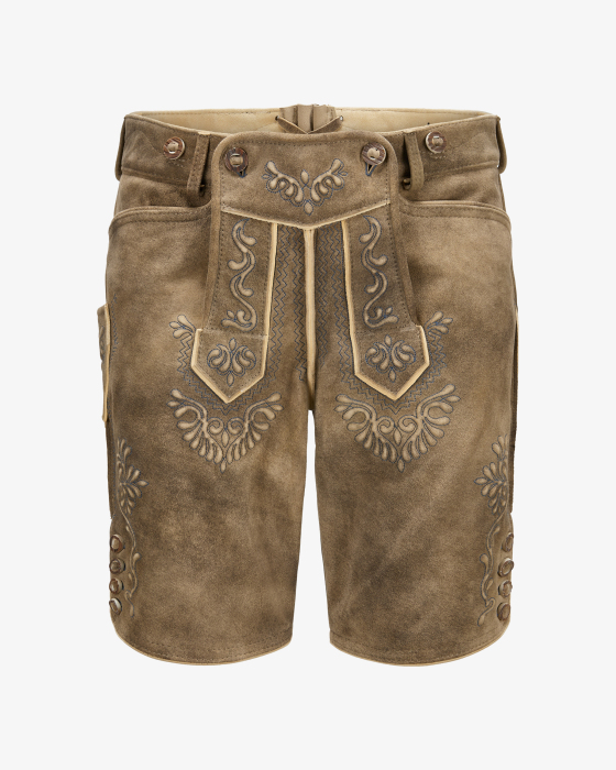 Wiesnlederhose kurz aus Ziegenleder