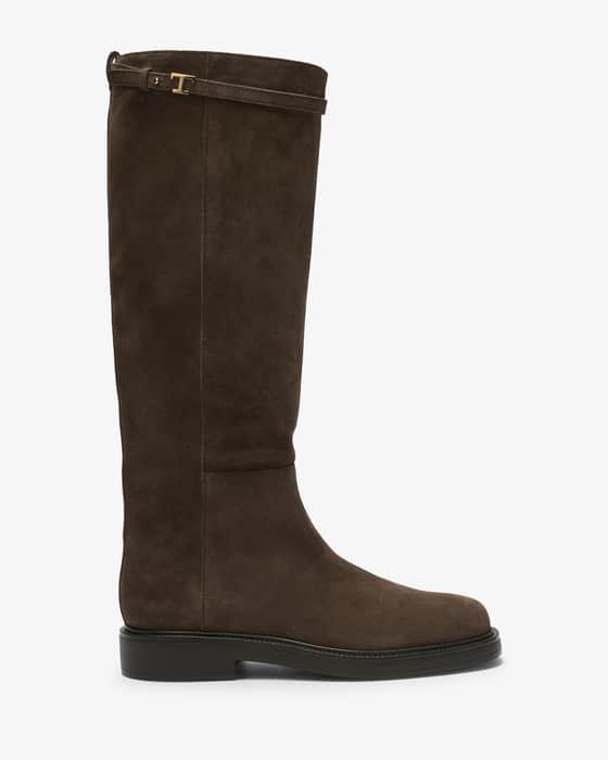 ロングブーツ Tory Burch FW24 T LOCK RIDING BOOT (158798 200) Tory Burch T Lock riding boots for Women - Brown in UAE