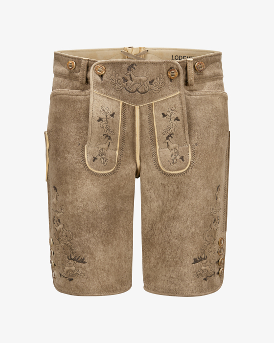 Leather trousers short made of deerskin 