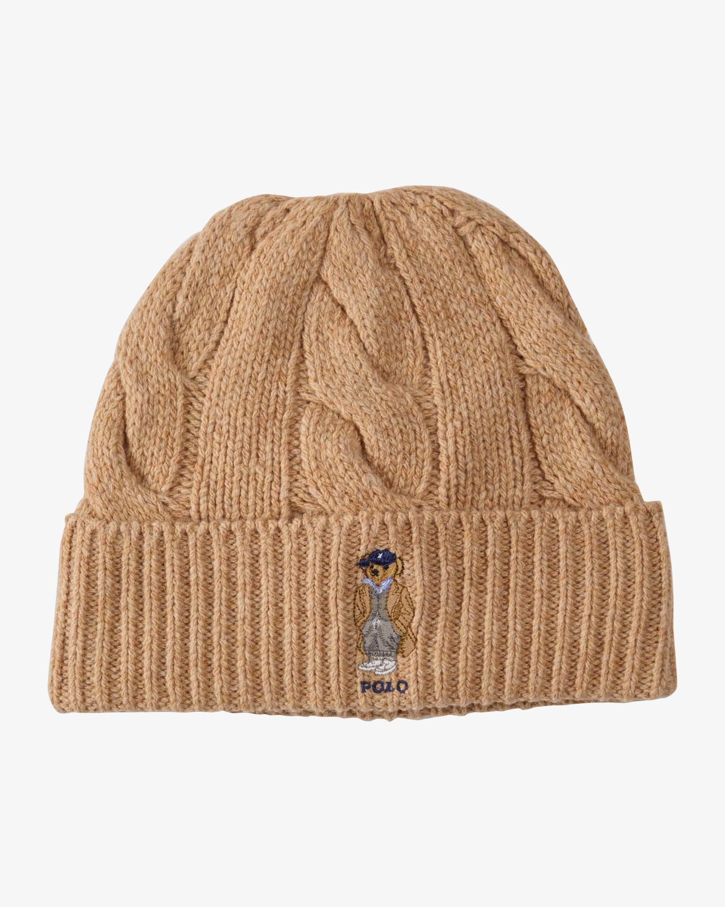 Polo RalphLauren｜BEANIES (PC1268-032) Polo Ralph Lauren Unisex Lambswool Skullie Cap Black Blue