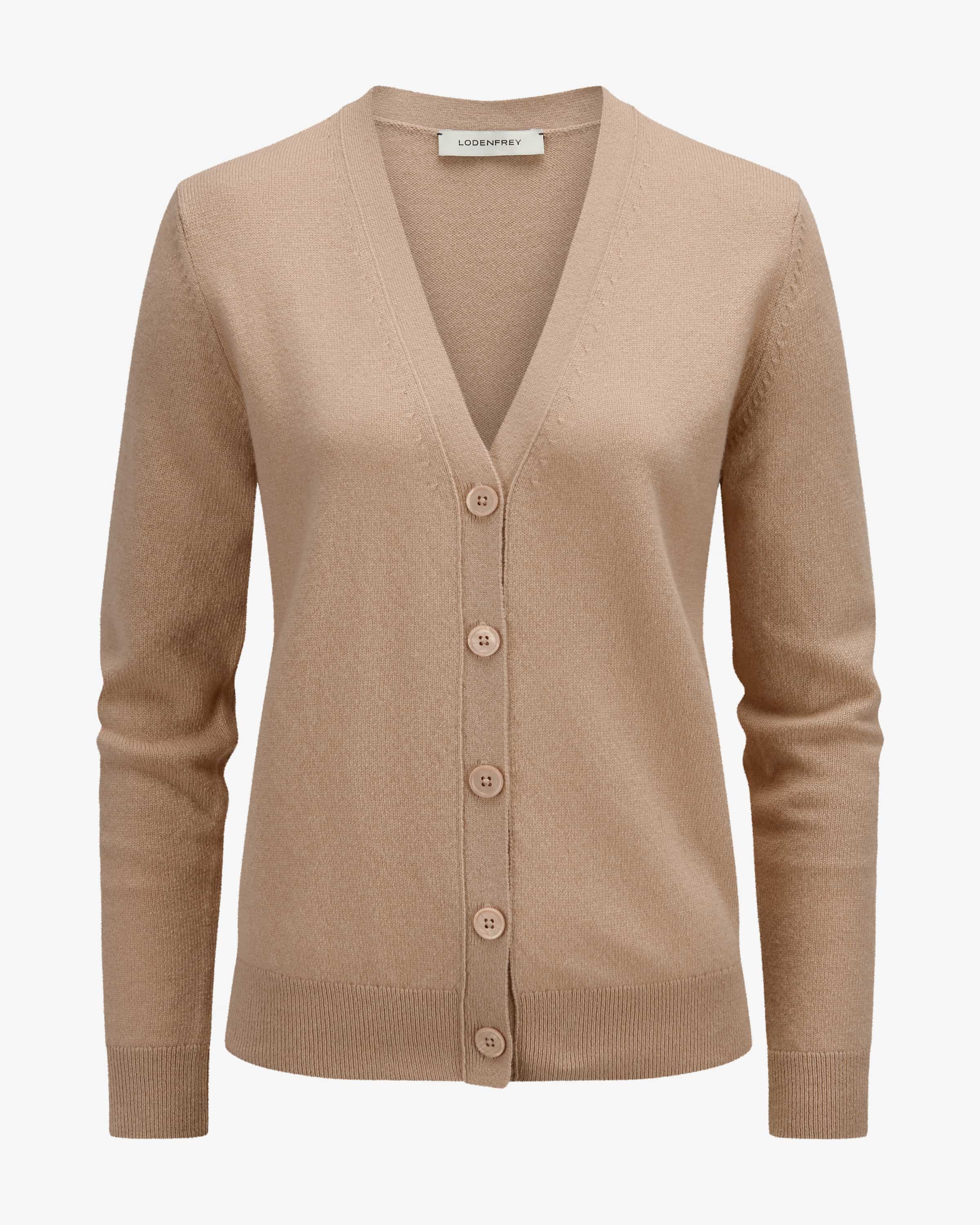 Kaschmir Cardigan Beige Lang Damen Kujten Anja Kaschmir-Cardigan