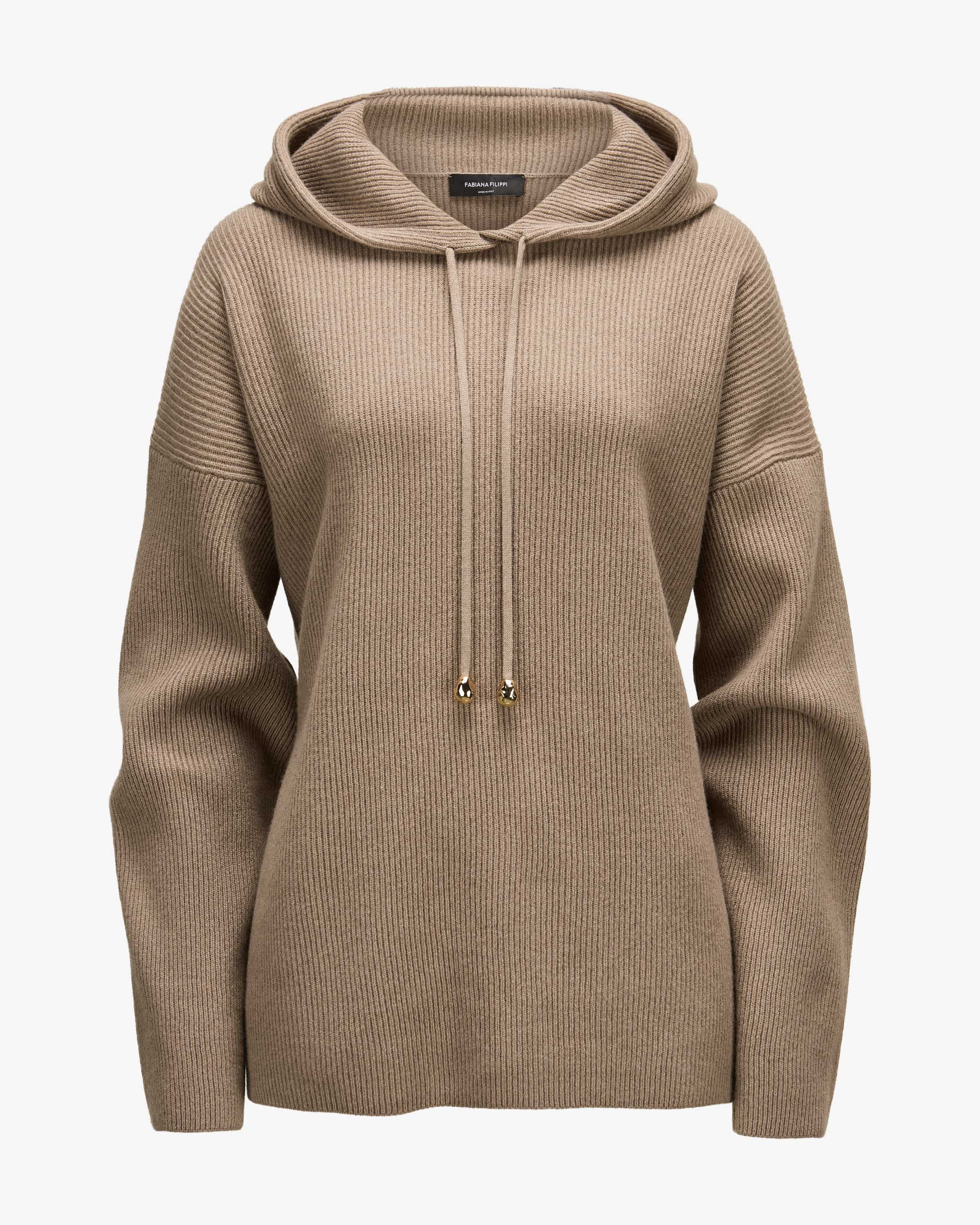 美品✨FABIANA FILIPPI ファー付 カシミヤニットコート グレージュ FABIANA FILIPPI 快適さとサステナビリティを追求した 最高級の