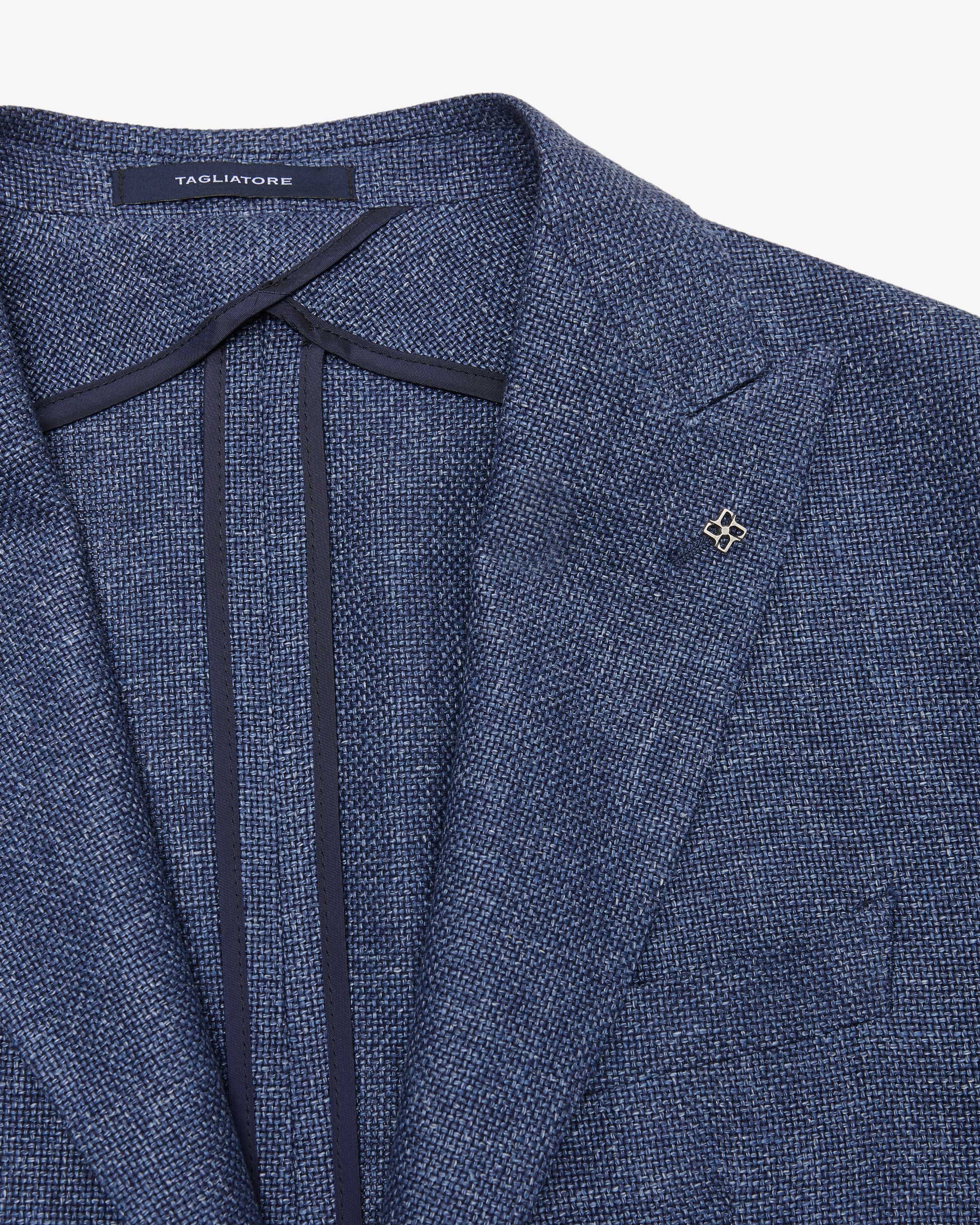 <美品>TAGLIATORE × ブリッラ ブルー コットン ジャケット 42 TAGLIATORE × ブリッラ ブルー コットン ジャケット 42